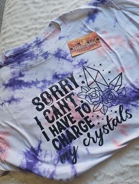 George Purple Tie-Dye Crystal Graphic Short Sleeve Tee